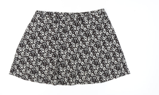 Fat Face Women’s Black Floral A-Line Short Skirt Size 18