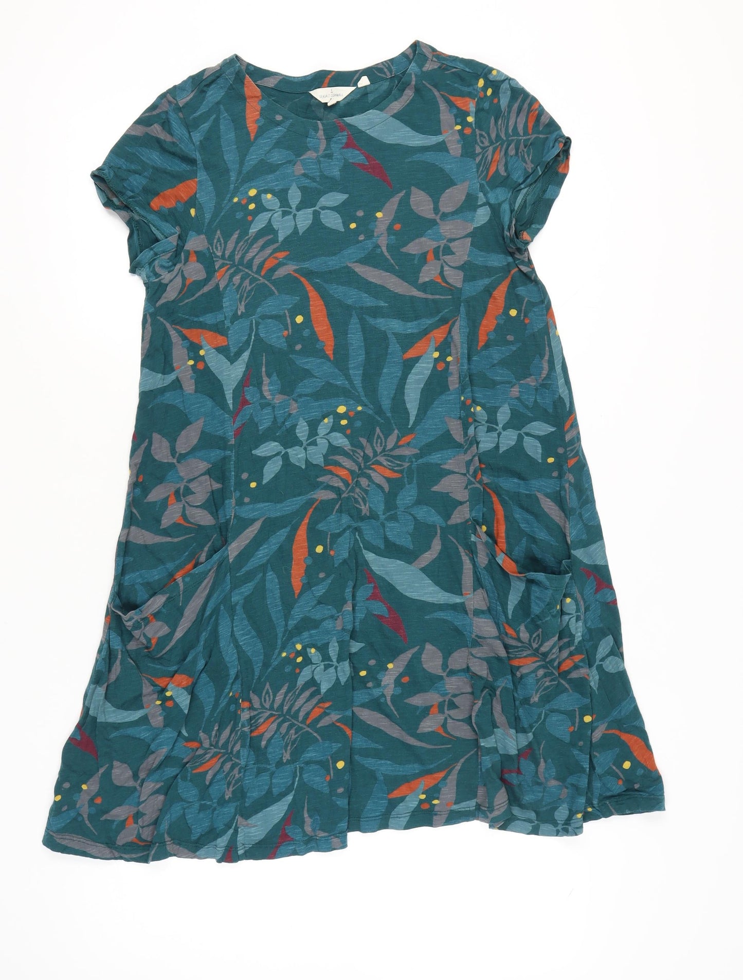 Seasalt Cornwall Women’s Green Floral Shift Dress Size 12 Tall