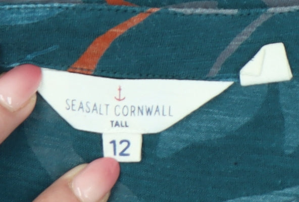 Seasalt Cornwall Women’s Green Floral Shift Dress Size 12 Tall
