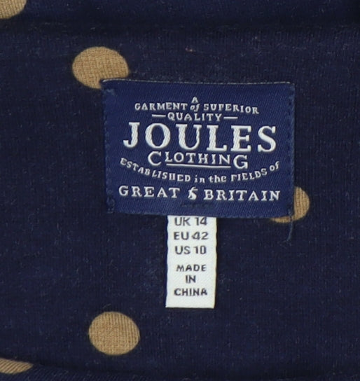 Joules Women’s Blue Polka Dot Knee Length A-Line Dress Size 14