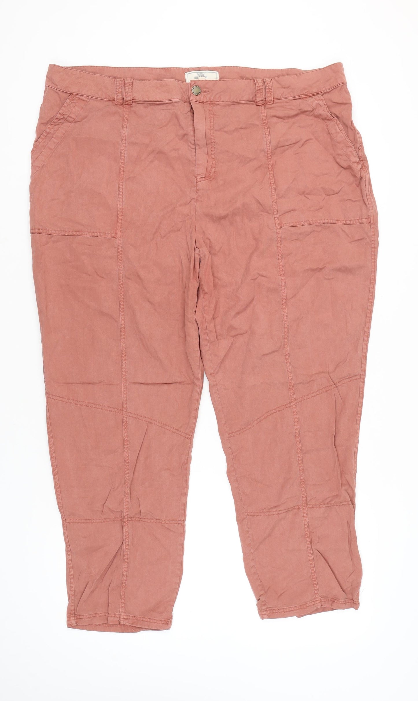 Fat Face Women’s Pink Cargo Trousers Size 20 Lyocell Cotton Twill