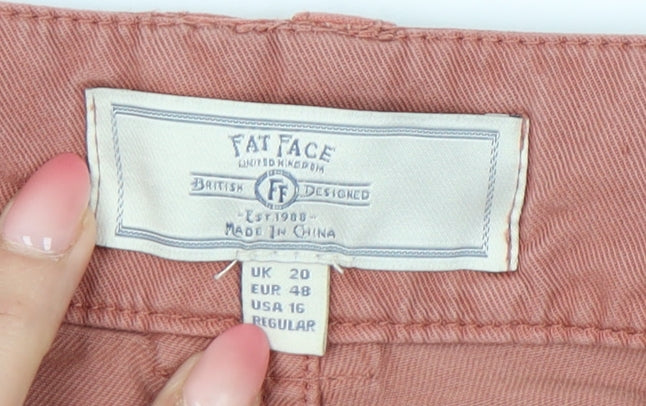Fat Face Women’s Pink Cargo Trousers Size 20 Lyocell Cotton Twill