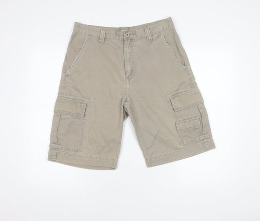 Lee Cooper Men's Beige 32 in Cargo Shorts Cotton Mid Rise