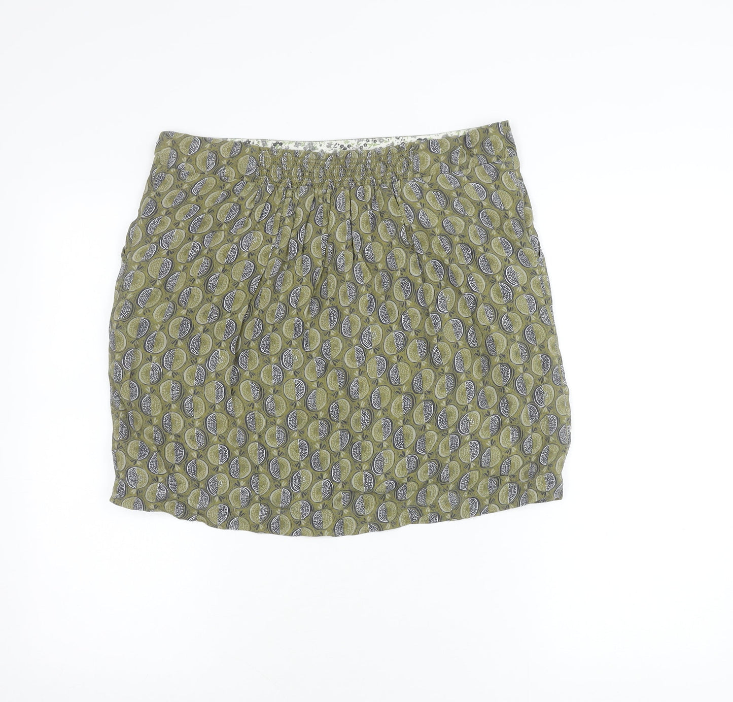 White Stuff Women’s Green Floral Short Skirt Size 12 Viscose