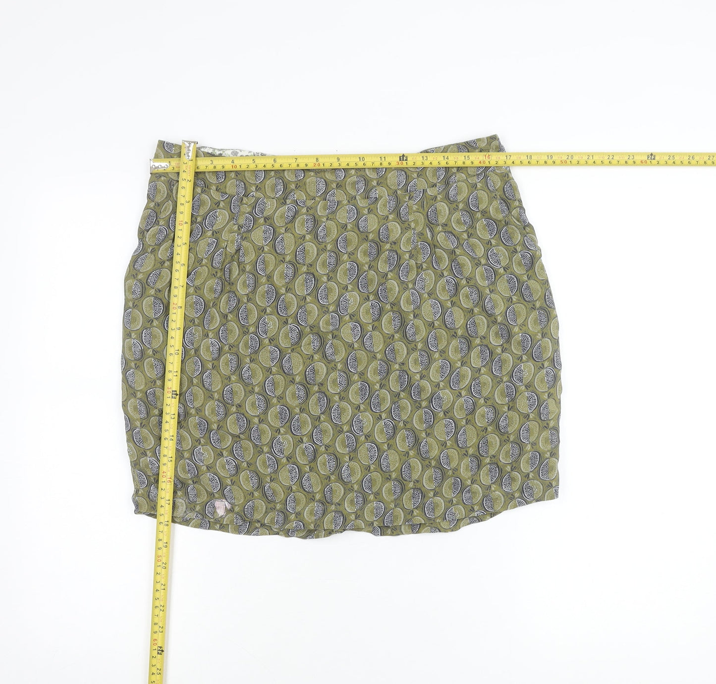 White Stuff Women’s Green Floral Short Skirt Size 12 Viscose