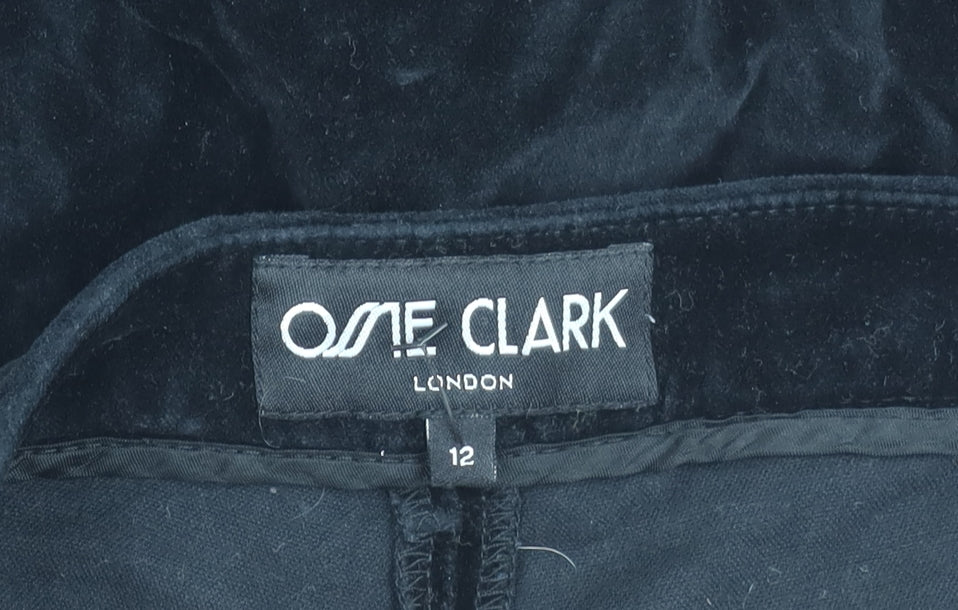 Ossie Clark Womens Black Velvet Slim Trousers Size 12