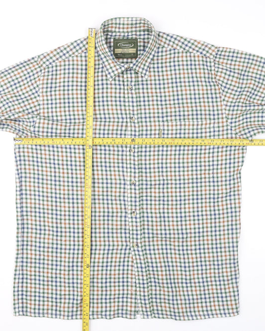 Champion Men's Multicoloured Check Cotton Long Sleeve Shirt L