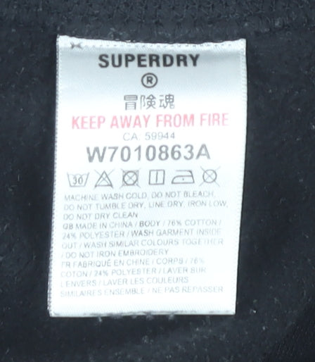 Superdry Women’s Black Cotton Blend Jogger Trousers Size 12