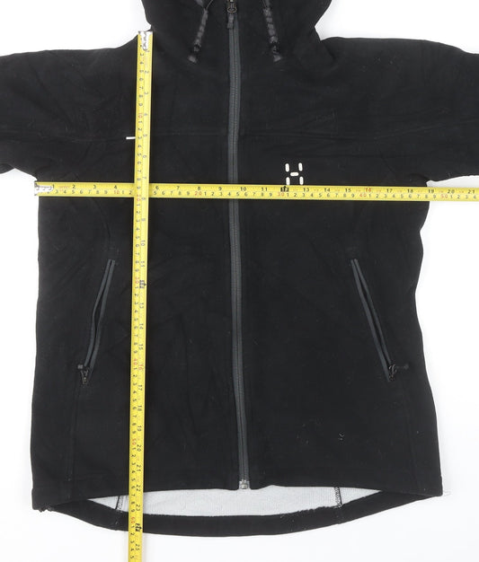 Haglöfs Women’s Black Soft Shell Jacket S Hooded Windproof Outdoor