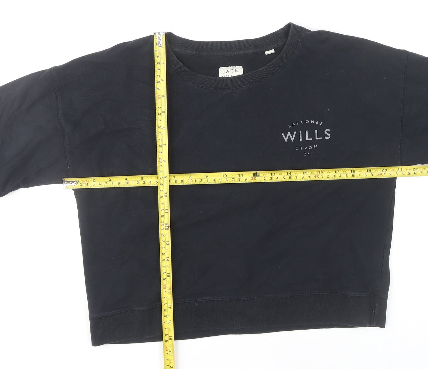Jack Wills Womens Black Size 12 Pullover Sweatshirt Crew Neck