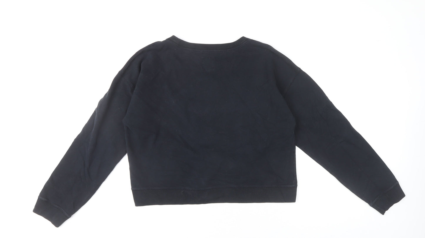Jack Wills Womens Black Size 12 Pullover Sweatshirt Crew Neck