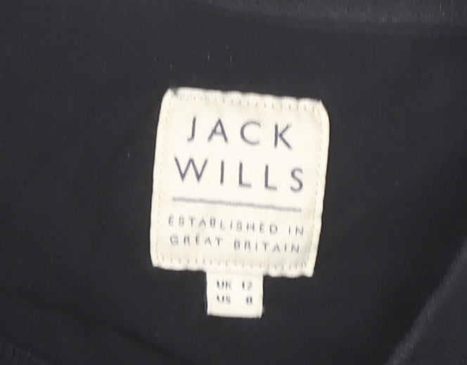 Jack Wills Womens Black Size 12 Pullover Sweatshirt Crew Neck