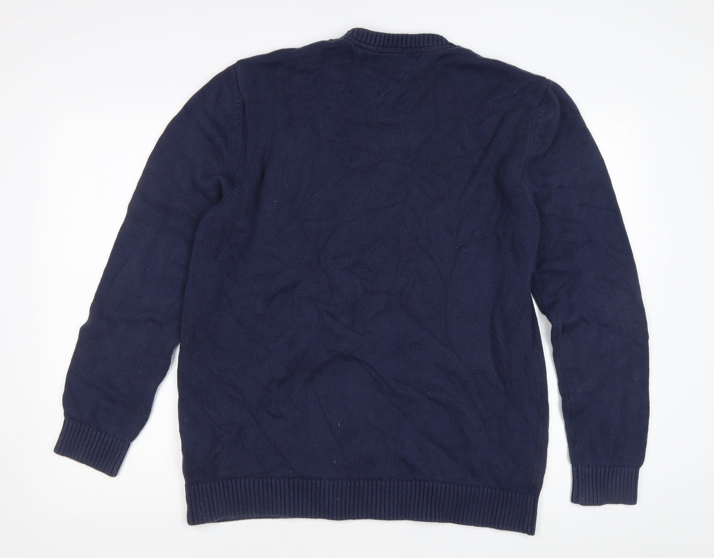 Tommy Jeans Men's Blue Cotton Pullover Jumper L Regular Fit