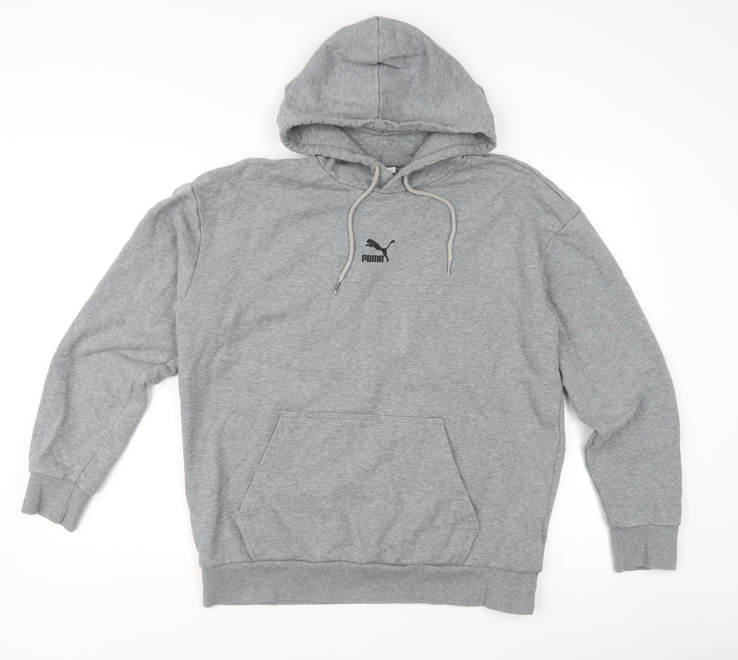 Puma Men’s Grey Pullover Hoodie - M - Fleece All Seasons Casual