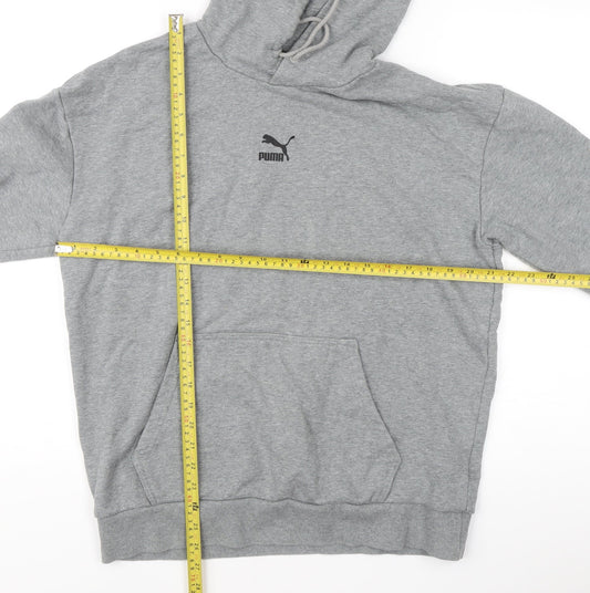Puma Men’s Grey Pullover Hoodie - M - Fleece All Seasons Casual