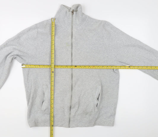Marks and Spencer Men's Grey Knit Full Zip Jacket L Regular Fit