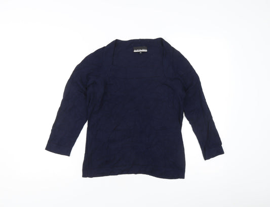 Austin Reed Women’s Blue M Cardigan Tight-Knit 3/4 Sleeve Raglan