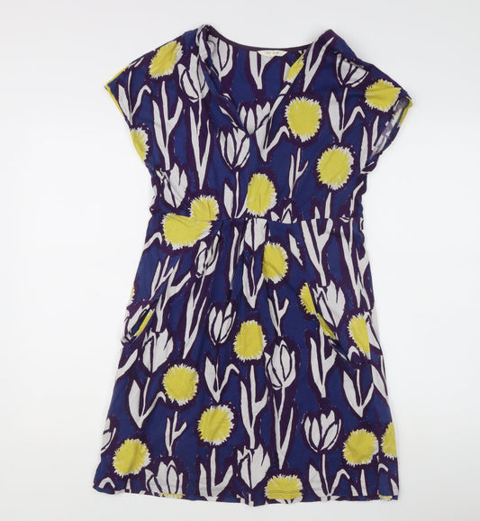 White Stuff Women’s Multicoloured Floral Shift Dress Size 12 Knee Length
