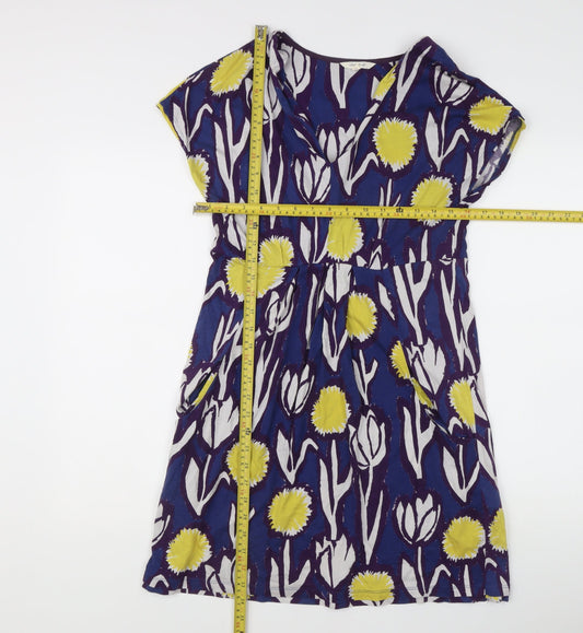 White Stuff Women’s Multicoloured Floral Shift Dress Size 12 Knee Length