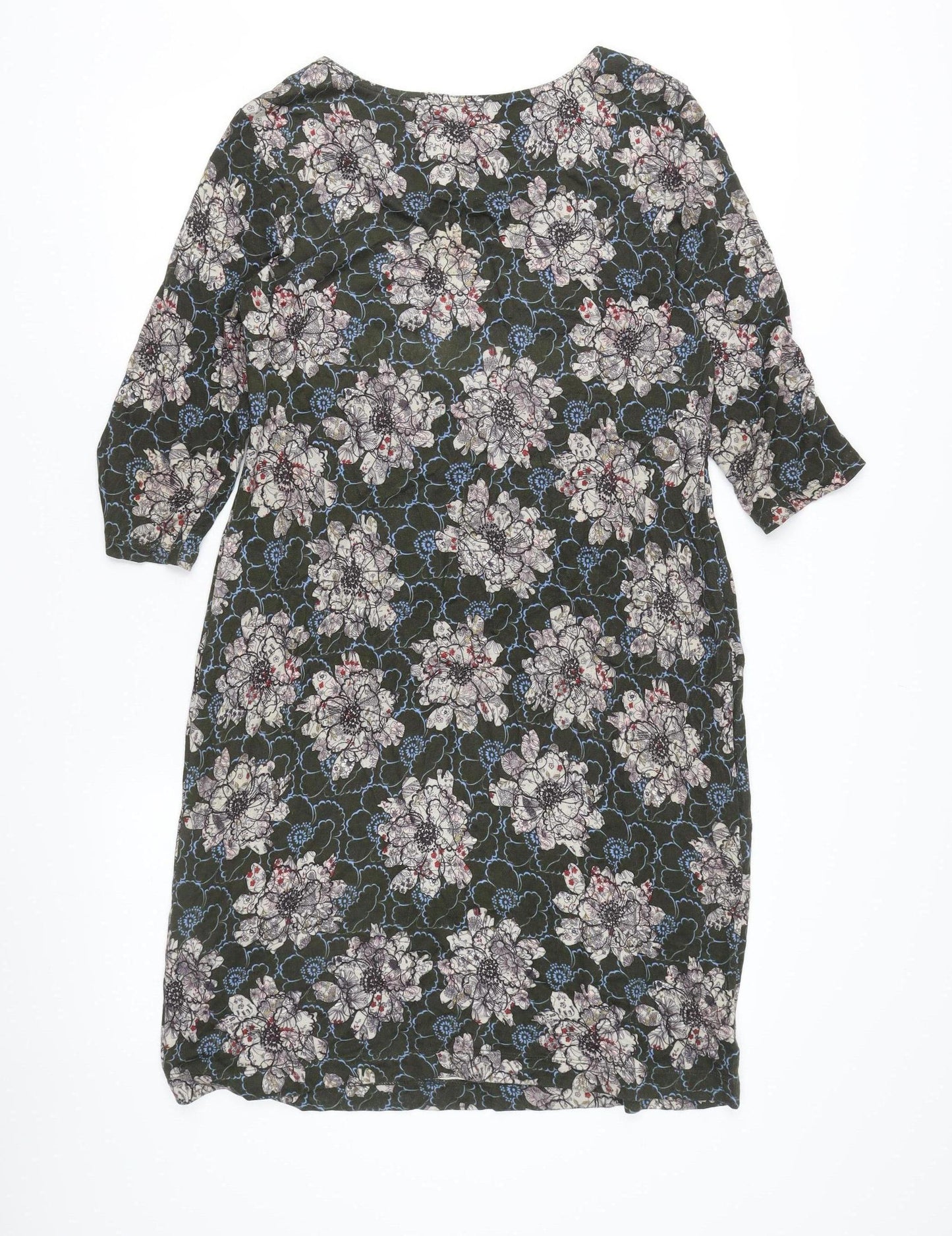 White Stuff Women’s Multicoloured Floral Shift Dress UK 12 Knee Length