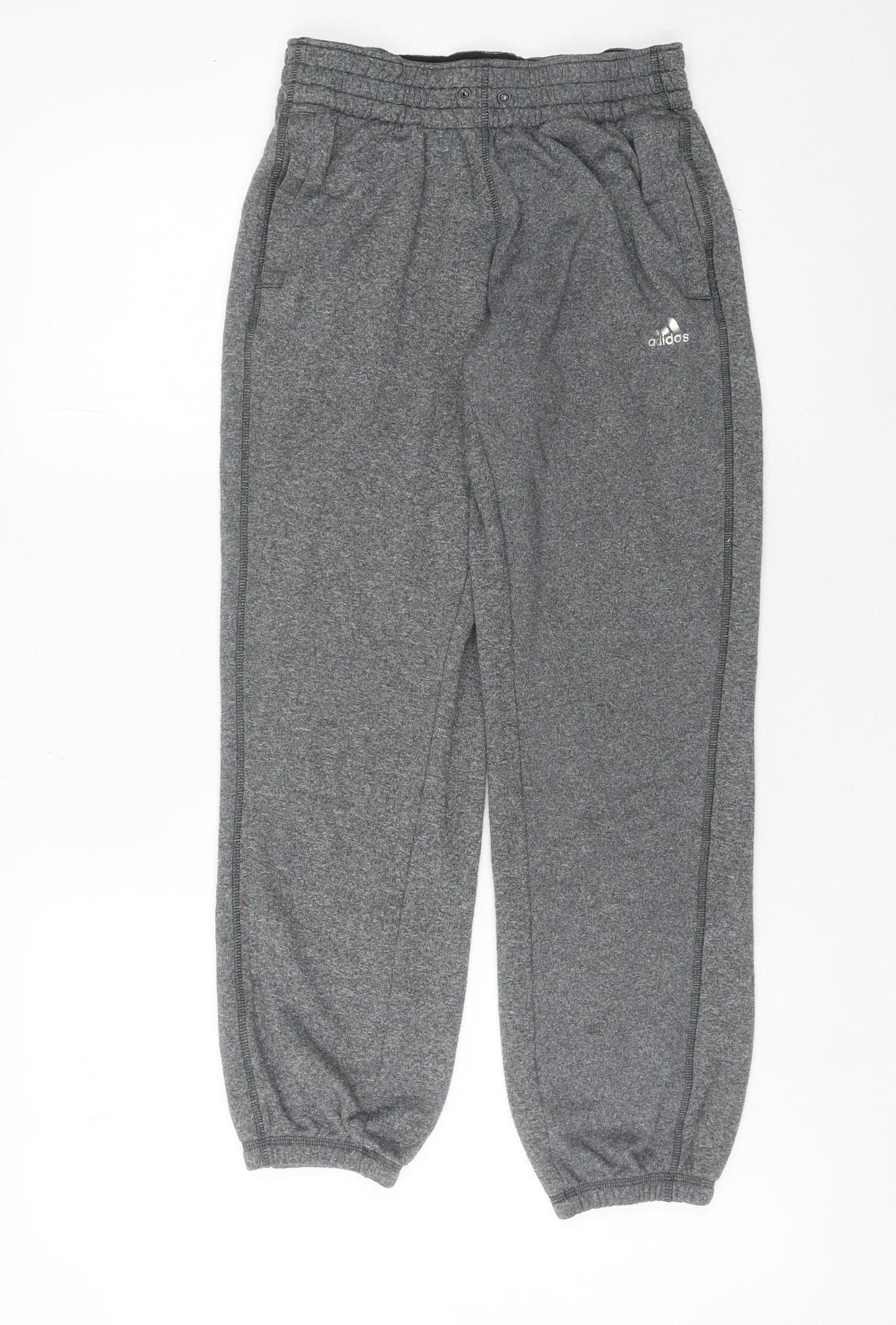 Adidas Women Grey Climawarm Sweatpants Size 8-10 Winter Fleece