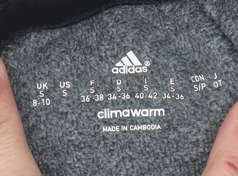 Adidas Women Grey Climawarm Sweatpants Size 8-10 Winter Fleece