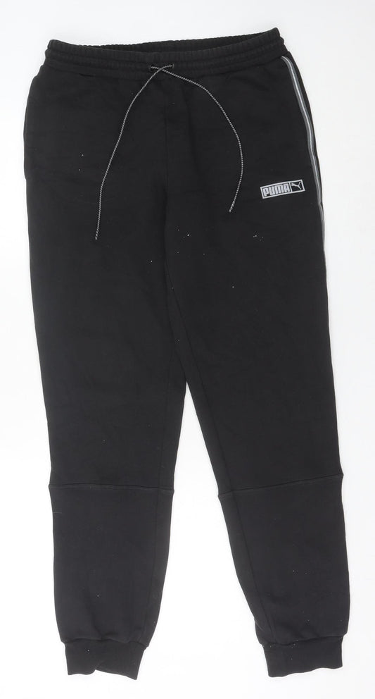 Puma Men’s Black Jogger Trousers M Regular Fit Fleece Autumn Winter