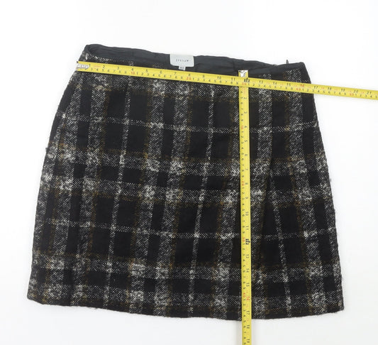 Jigsaw Women’s Black Check Wool Blend Pencil Skirt Size 12