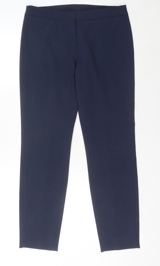 DKNY Women’s Blue Slim Fit Straight Leg Trousers Size 10