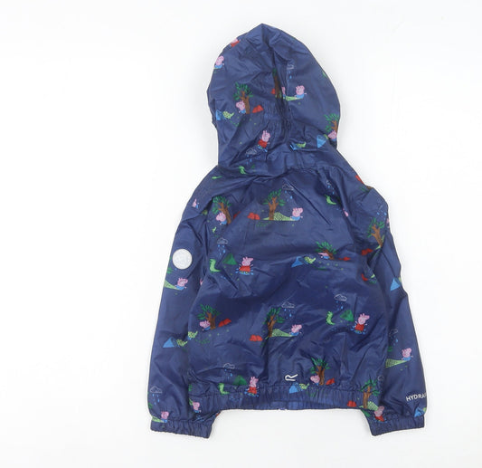 Regatta Boys Blue Peppa Pig Waterproof Rain Coat Jacket 3 Years Hooded