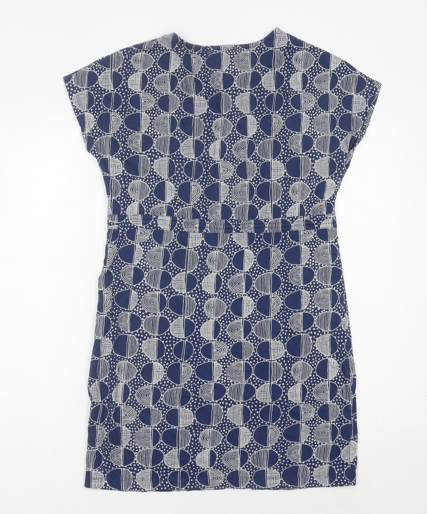 Seasalt Cornwall Women’s Blue Geometric Cotton Shift Dress Size 12