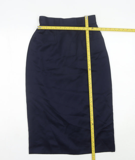 Jenni Barnes Women’s Navy Blue Wool Blend Pencil Skirt Size 12