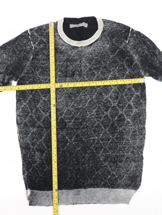 Jet Lag Original Men's Grey Geometric Cotton L Pullover Jumper