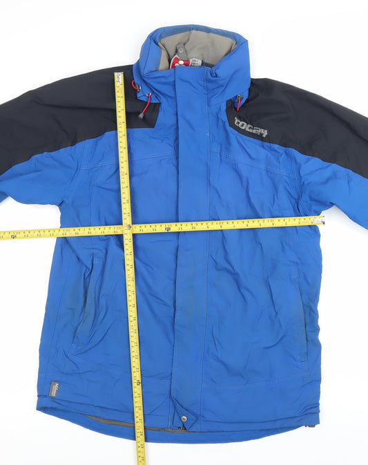 TOG24 Men's Blue Medium Parka Jacket Nylon Water Resistant Outdoor