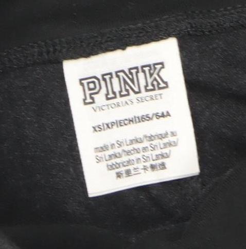 Victoria's Secret PINK Womens Black XS Floral Logo Leggings Activewear