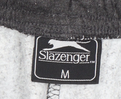 Slazenger Men's Grey M Fleece Sweatpants Regular Fit Autumn Winter