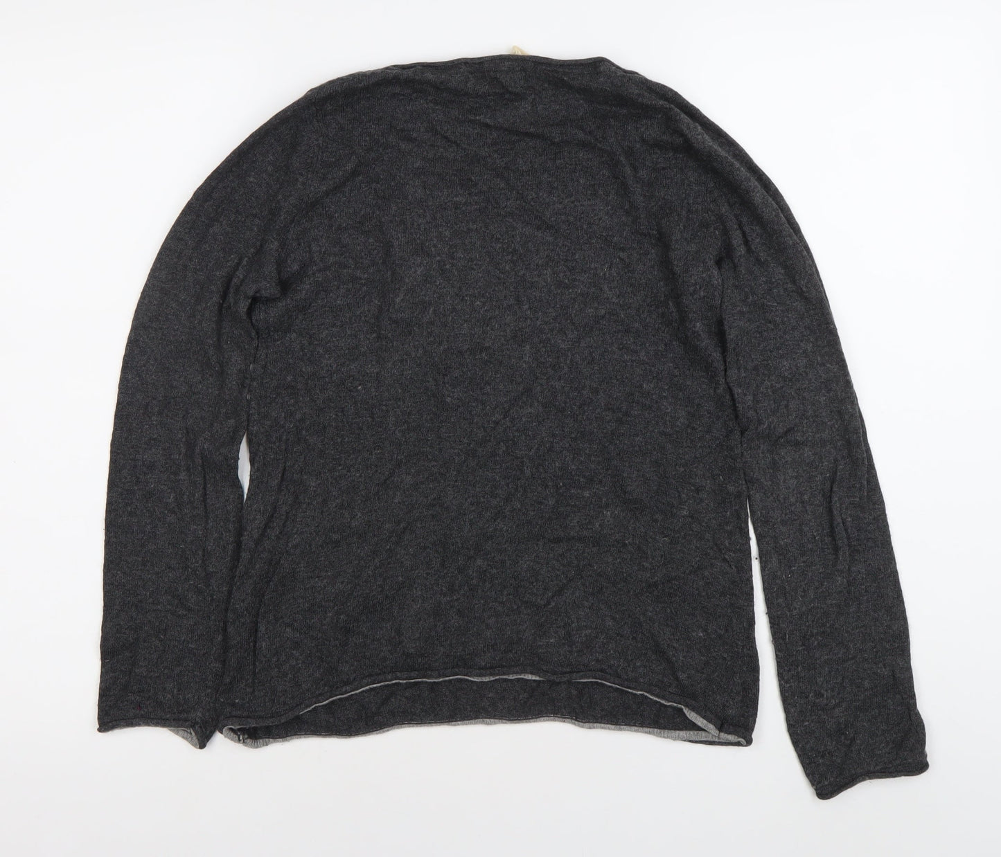 White Stuff Womens Grey Size 8 Scoop Neck Long Sleeve Knit Jumper