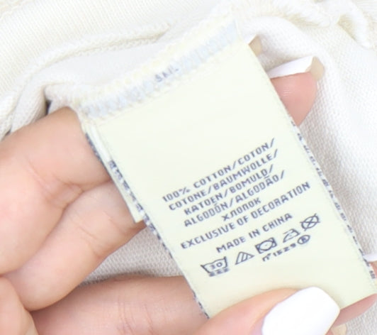 Ralph Lauren Mens Ivory Rugby Polo Shirt Long Sleeve M Cotton American Flag