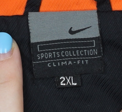 Nike Men’s Black Orange 2XL Track Jacket Clima-Fit Sports Mid-Length
