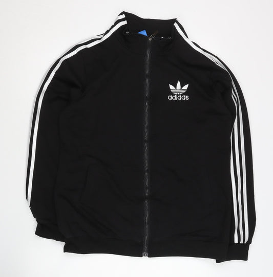 Adidas Men's Black M Track Jacket 100% Cotton Full Zip Long Sleeve