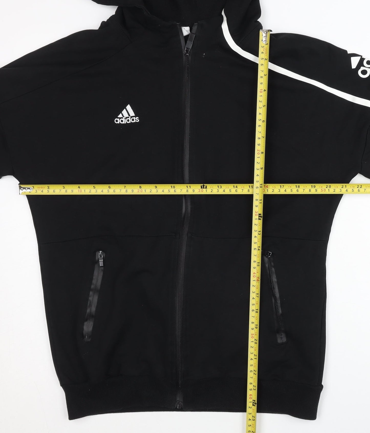 Adidas Women's Black 2XL Track Jacket Hooded Full Zip Cotton Sportswear