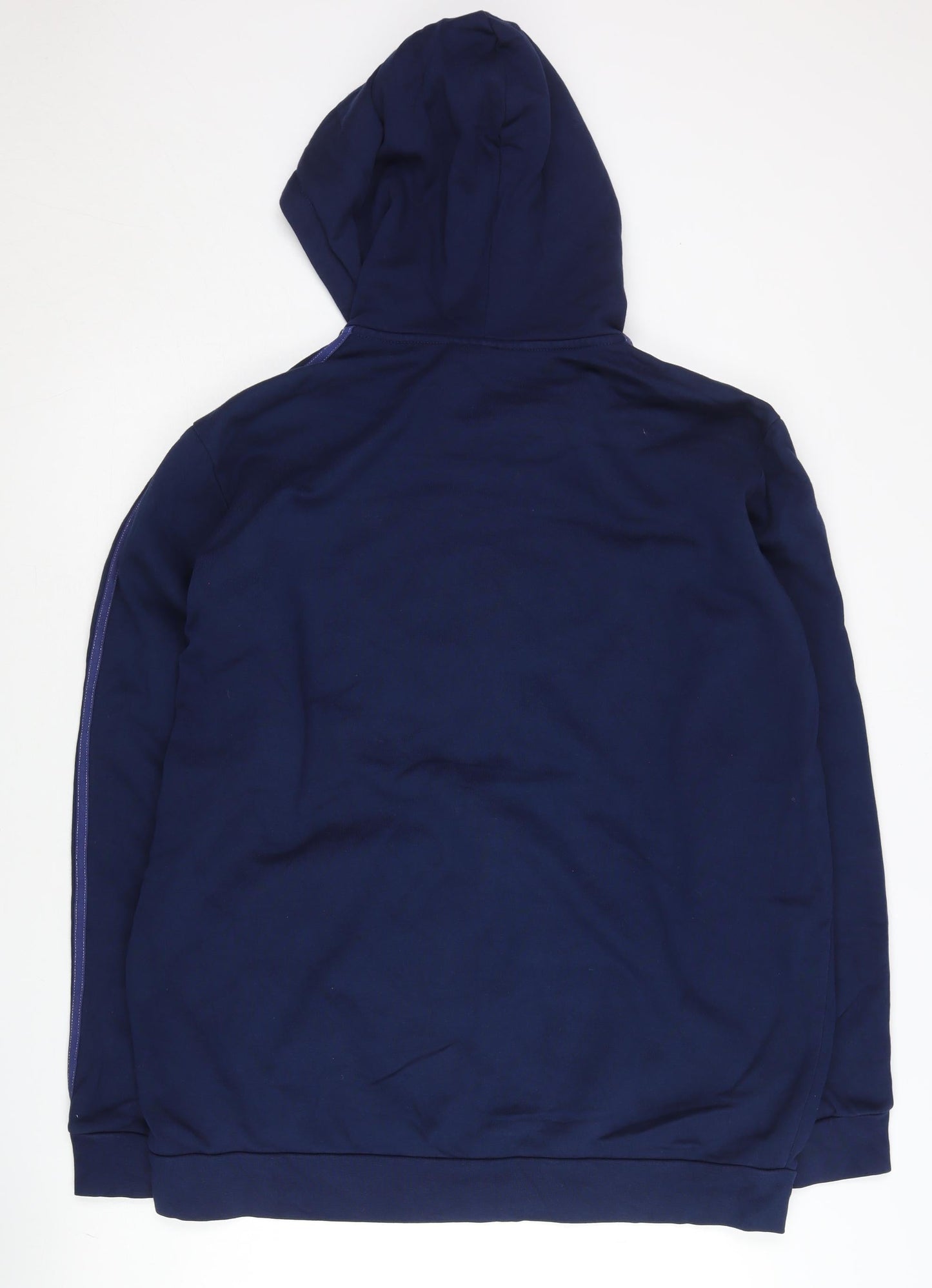 Adidas Men’s Blue Full Zip Hoodie L Logo Jersey Sportswear