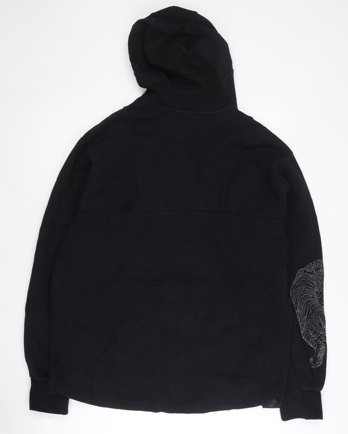 Adidas Men’s Black Full Zip Hoodie L Regular Fit Cotton Sportswear