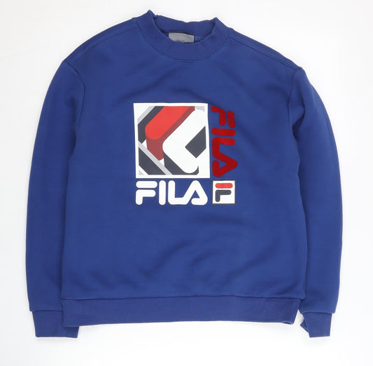Fila Unisex Blue M Pullover Sweatshirt Crew Neck Logo Graphic