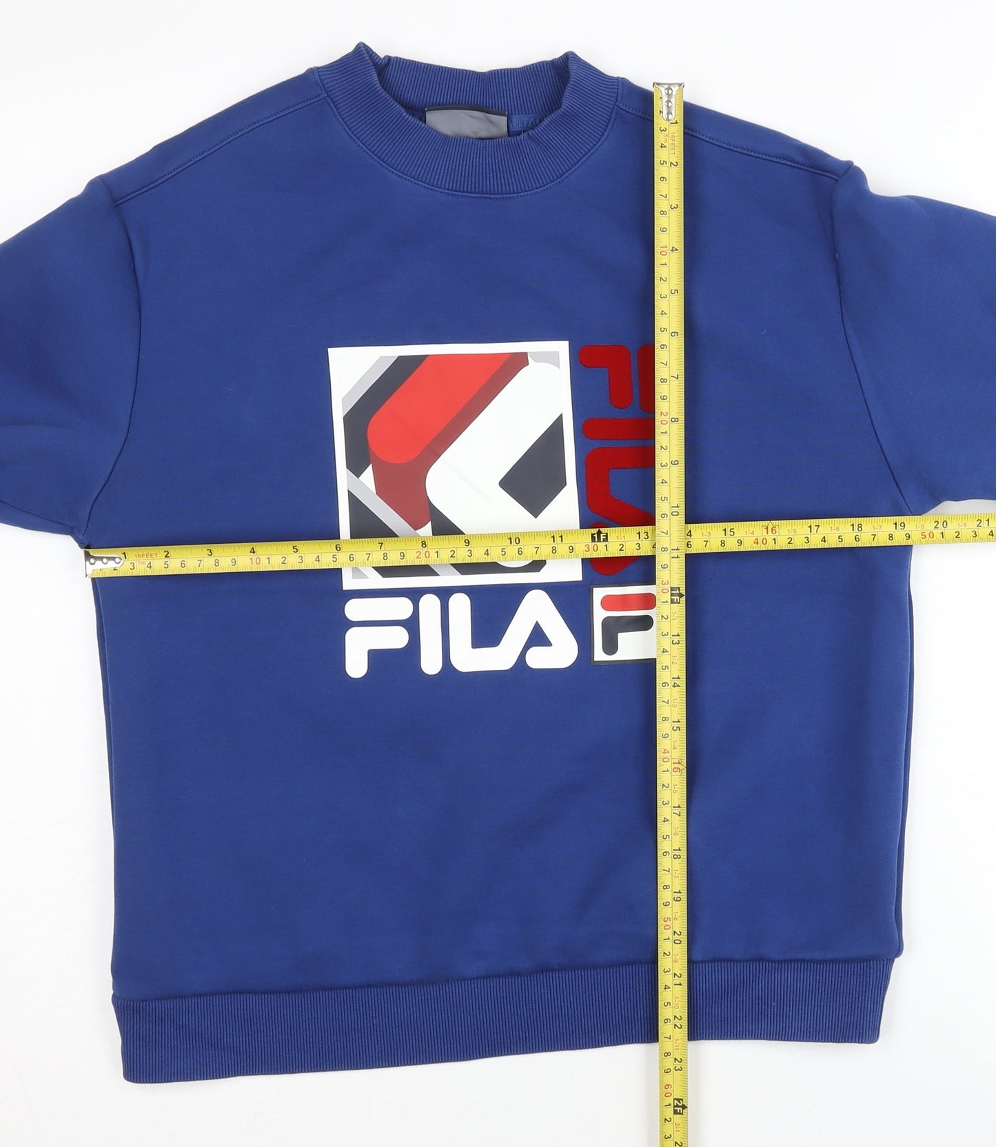 Fila Unisex Blue M Pullover Sweatshirt Crew Neck Logo Graphic