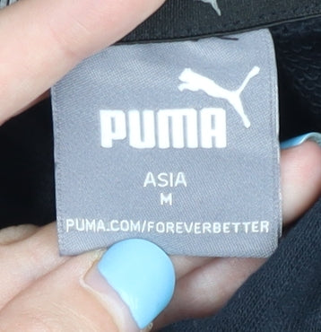 Puma Men's Black Pullover Hoodie S Fleece Sportswear Logo