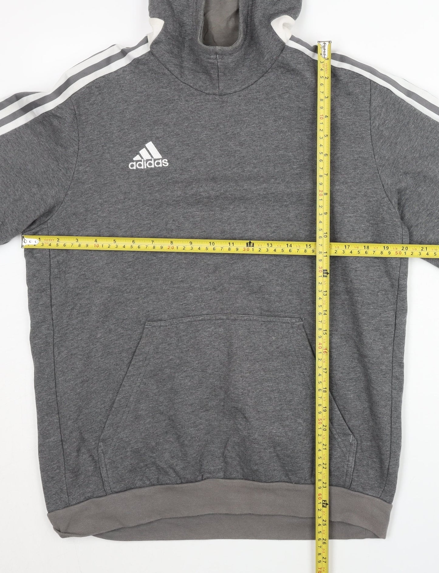 Adidas Men's Grey Pullover Hoodie M Regular Fit Sports Jersey