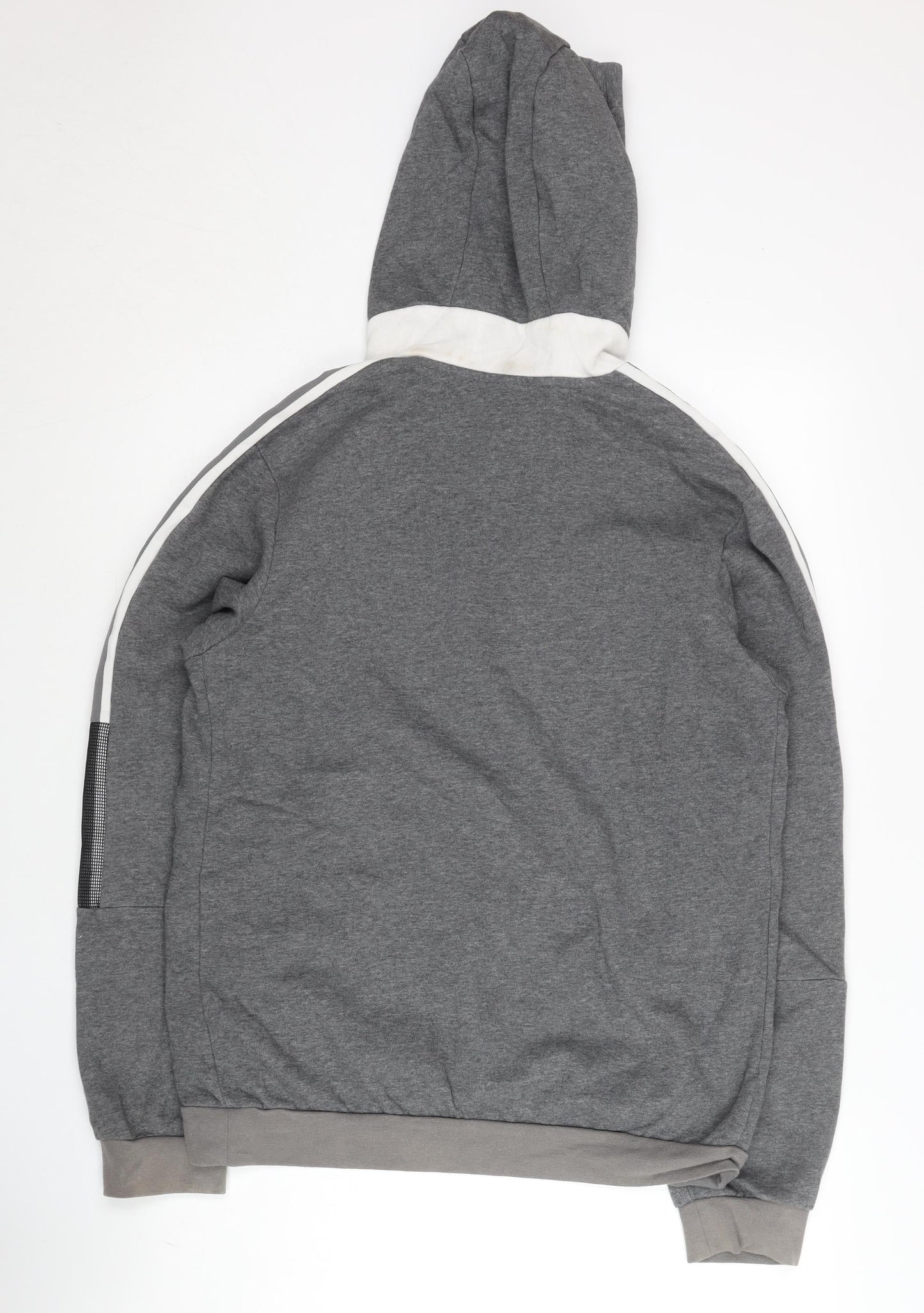 Adidas Men's Grey Pullover Hoodie M Regular Fit Sports Jersey