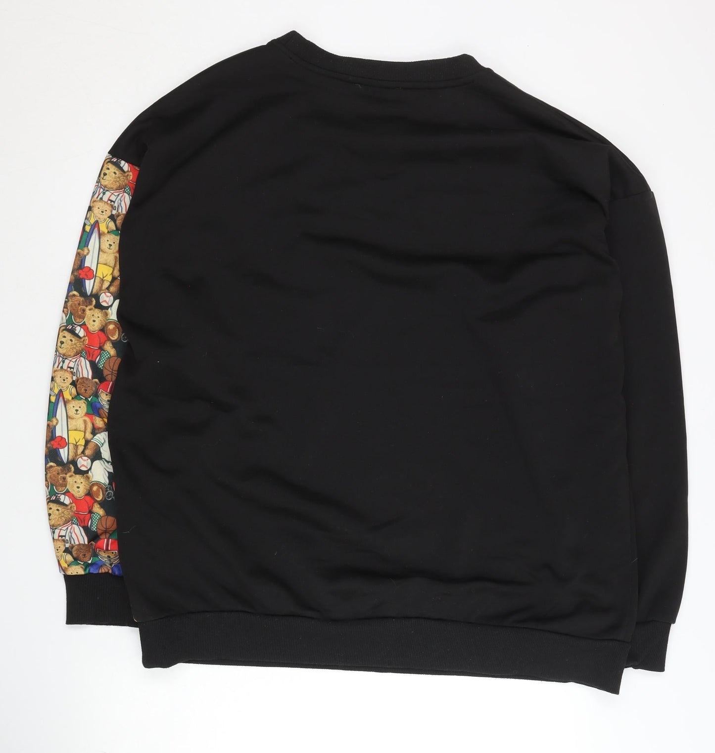 Puma Men’s Black Teddy Bear Graphic Print Pullover Sweatshirt L