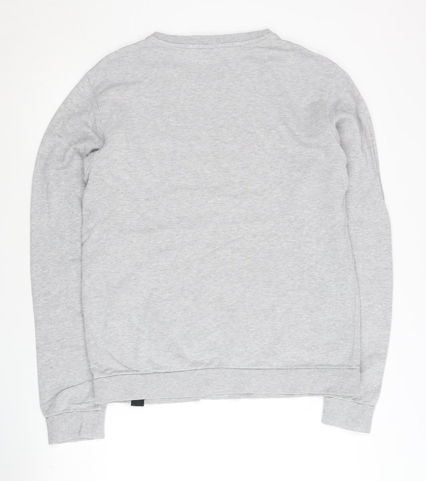 Adidas Men’s Grey Graphic Pullover Sweatshirt M Crew Neck Cotton